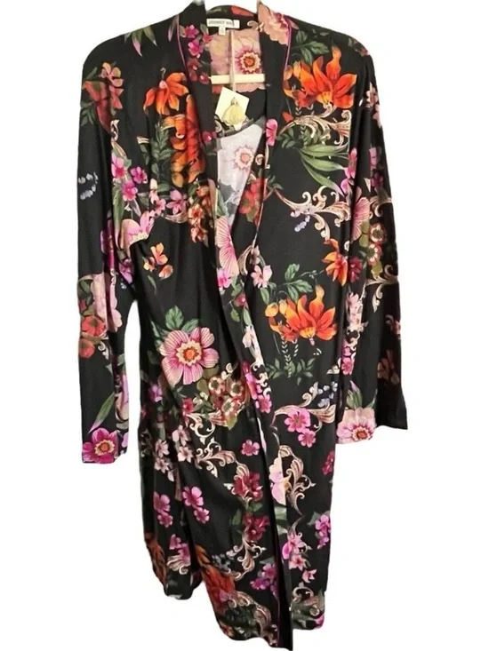 Johnny Was Floral Pocca Kimono Robe M NWT Pima Cotton Boho Duster No Belt - Picture 2 of 12